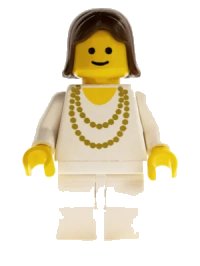 LEGO part Necklace Gold - White Legs, Brown Female Hair trn006