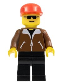 LEGO onderdeel Jacket Brown - Black Legs, Red Cap trn021