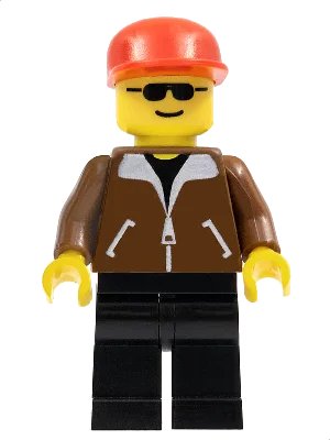 LEGO onderdeel Jacket Brown - Black Legs, Red Cap (trn021)