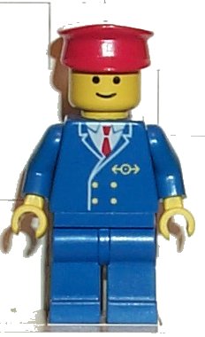 LEGO onderdeel Railway Employee 1, Blue Legs (trn046)