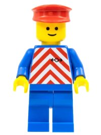 LEGO onderdeel Red & White Stripes - Blue Legs, Red Hat trn050