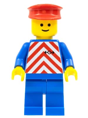 LEGO onderdeel Red & White Stripes - Blue Legs, Red Hat (trn050)