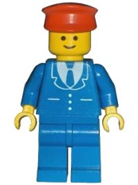 LEGO part Suit with 3 Buttons Blue - Blue Legs, Red Hat trn068