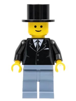 LEGO onderdeel Suit Black, Top Hat, Sand Blue Legs (twn071)