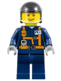 LEGO part Helicopter Pilot - Dark Blue Suit with Harness twn375