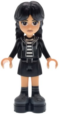 LEGO onderdeel Wednesday Addams - Black Hoodie, Skirt, Platform Soles wed006