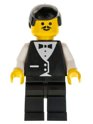 LEGO onderdeel Town Vest Formal - Waiter with Moustache (wtr001)