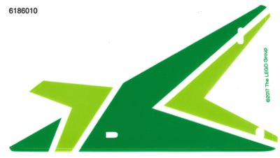 LEGO onderdeel Plastic Triangle 10 x 19 Sail with Green and Lime Chevrons Pattern (32947)
