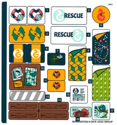LEGO onderdeel Sticker Sheet for Set 41381 - (50448/6257622) (41381stk01)
