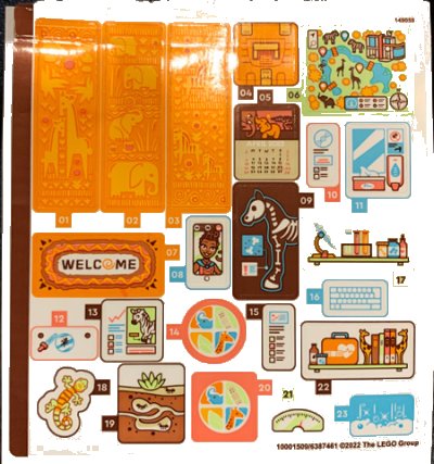 LEGO part Sticker Sheet for Set 41717 - (10001509/6387461) (41717stk01)