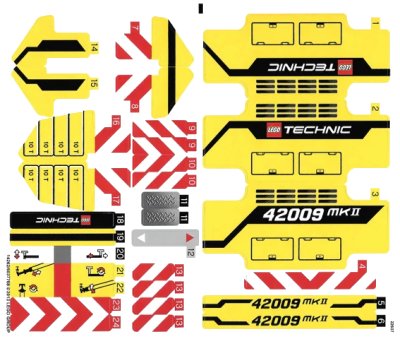 LEGO onderdeel Sticker Sheet for Set 42009 - (14262/6037768) (42009stk01)
