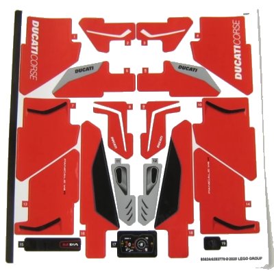 LEGO onderdeel Sticker Sheet for Set 42107 - (65624/6283770) (42107stk01)