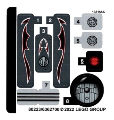 LEGO part Sticker Sheet for Set 42132 - (80223/6362700) (42132stk01)