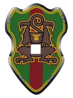 LEGO onderdeel Plastic Shield for Large Figures with Knights Kingdom Rascus Monkey Pattern (48079a)