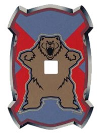 LEGO part Plastic Shield for Large Figures with Knights Kingdom Santis Bear Pattern 48081a