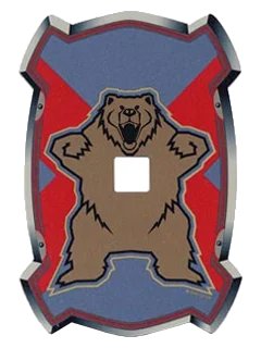 LEGO onderdeel Plastic Shield for Large Figures with Knights Kingdom Santis Bear Pattern (48081a)