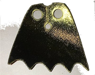 LEGO onderdeel Minifigure Cape Cloth, Scalloped 5 Points (Batman) - Traditional Starched Fabric, Gold and Black Sides (56630pb02)