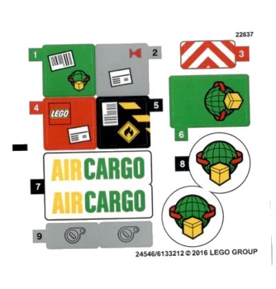 LEGO onderdeel Sticker Sheet for Set 60101 - International Version - (24546/6133212) (60101stk01a)