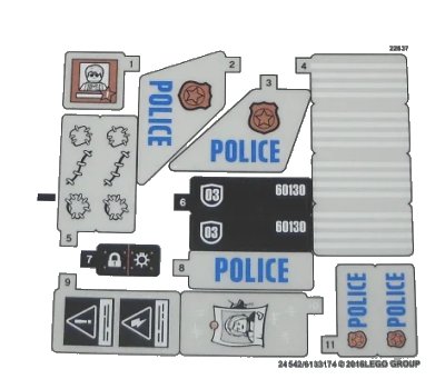 LEGO onderdeel Sticker Sheet for Set 60130 - (24542/6133174) (60130stk01)