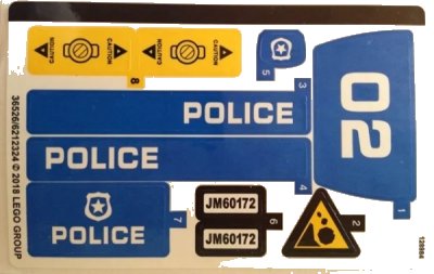 LEGO onderdeel Sticker Sheet for Set 60172 - (36526/6212324) (60172stk01)