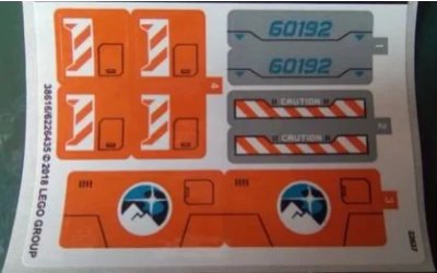 LEGO onderdeel Sticker Sheet for Set 60192 - (38616/6226435) (60192stk01)