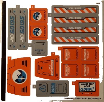 LEGO part Sticker Sheet for Set 60195 - (38874/6227896) (60195stk01)