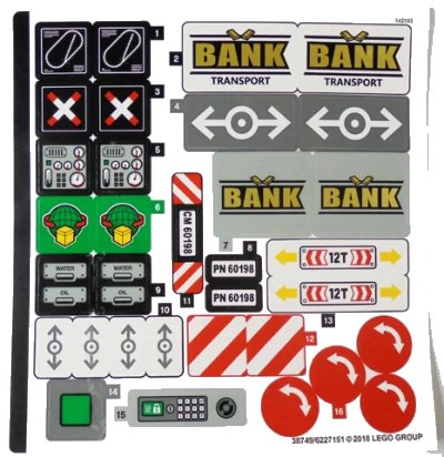 LEGO onderdeel Sticker Sheet for Set 60198 - (38749/6227151) (60198stk01)