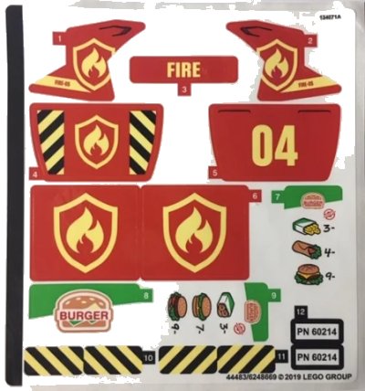 LEGO onderdeel Sticker Sheet for Set 60214 - (44483/6248669) (60214stk01)