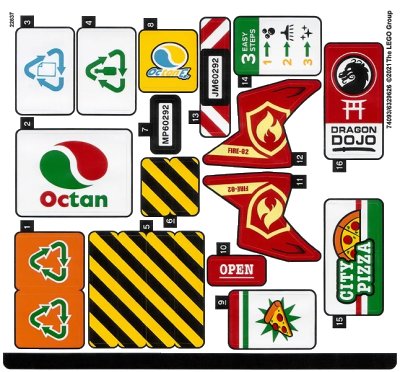 LEGO onderdeel Sticker Sheet for Set 60292 - (74093/6329626) (60292stk01)