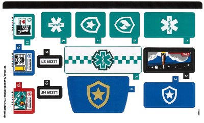 LEGO part Sticker Sheet for Set 60371 - (10101463/6420306) (60371stk01)