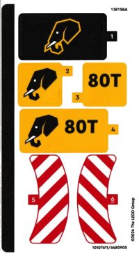 LEGO part Sticker Sheet for Set 60420 - (10107611/6480905) 60420stk01