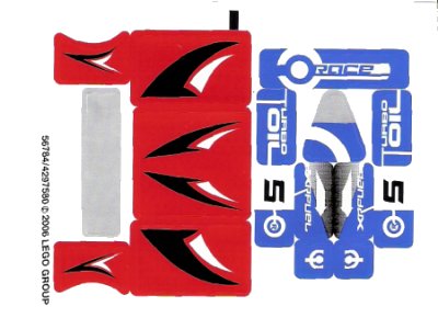 LEGO onderdeel Sticker Sheet for Set 6111 - Sheet 1, Blue Renegade and Road Hero (56784/4297580) (6111stk01)