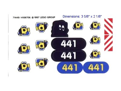 LEGO onderdeel Sticker Sheet for Set 6441 - Sheet 1 (71449/4106706) (6441stk01)
