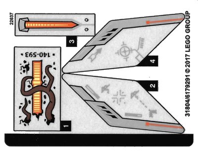 LEGO onderdeel Sticker Sheet for Set 70358 - (31804/6179291) (70358stk01)