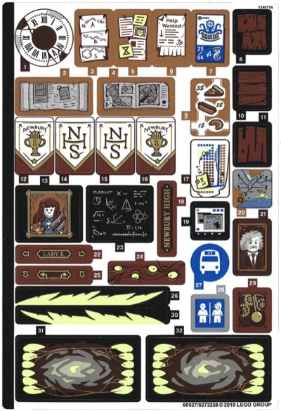 LEGO onderdeel Sticker Sheet for Set 70425, Sheet 1 - (60527/6273258) (70425stk01)