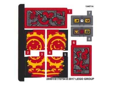 LEGO onderdeel Sticker Sheet for Set 70626 - (28991/6170754) (70626stk01)