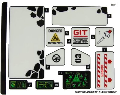 LEGO part Sticker Sheet for Set 70631 - (36937/6214568) (70631stk01)