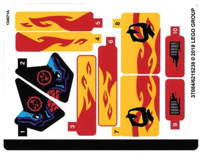 LEGO part Sticker Sheet for Set 70638 - (37084/6215238) (70638stk01)