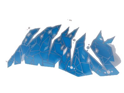 LEGO onderdeel Plastic Part for Set 70678 - Dragon Wing with White Limb, Trans-Light Blue Membranes, and Metallic Light Blue Cracks, LEGO Copyright on Right Pattern (70678pls01c)