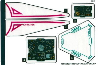LEGO onderdeel Sticker Sheet for Set 70830 - (48052/6251036) (70830stk01)