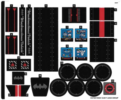 LEGO onderdeel Sticker Sheet for Set 70917 - (34378/6195041) (70917stk01)
