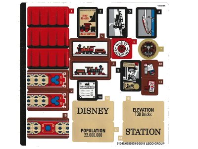 LEGO onderdeel Sticker Sheet for Set 71044 - Sheet 1 (51347/6259039) (71044stk01)