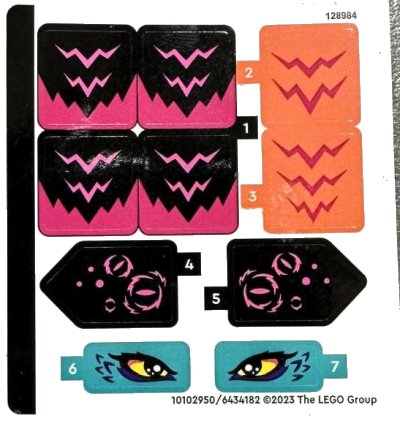 LEGO part Sticker Sheet for Set 71457 - (10102950/6434182) (71457stk01)