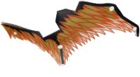 LEGO part Plastic Part for Set 71718 - Dragon Wing Right with Black Limb and Copper, Gold, and White Membranes Pattern 71718pls01b
