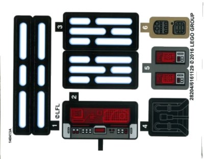 LEGO onderdeel Sticker Sheet for Set 75156 - International Version - (28204/6161129) (75156stk01a)