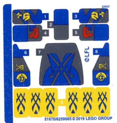 LEGO onderdeel Sticker Sheet for Set 75258 - (51670/6259665) (75258stk01)