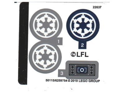 LEGO onderdeel Sticker Sheet for Set 75262 - (50115/6259754) (75262stk01)