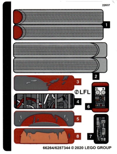 LEGO onderdeel Sticker Sheet for Set 75271 - (66264/6287344) (75271stk01)