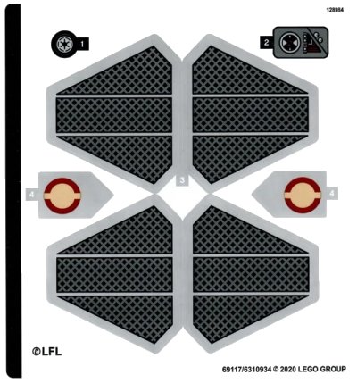 LEGO onderdeel Sticker Sheet for Set 75281 - (69117/6310934) (75281stk01)