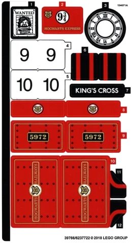 LEGO onderdeel Sticker Sheet for Set 75955 - (39766/6237722) (75955stk01)